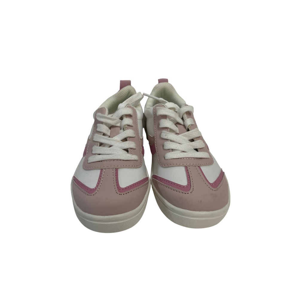 Gap Kids White Pink Low Top Lace Up Sneakers Girls Size 12 Colorblock Shoes